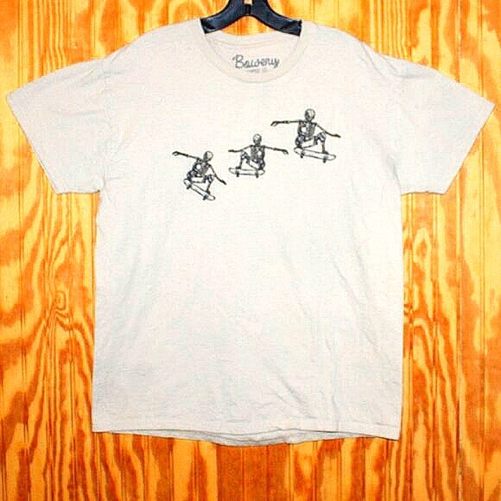 Bowery Supply Co. Skeleton Skateboard T-Shirt - Size L